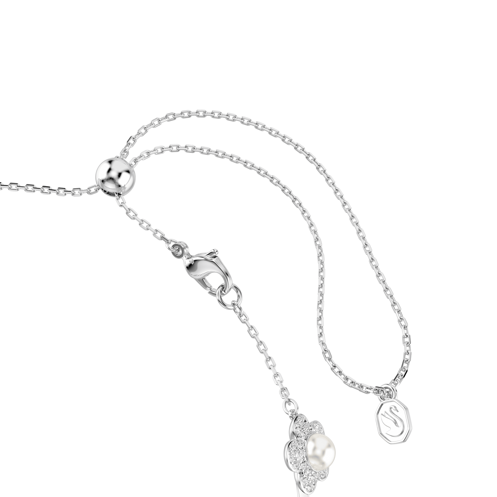 Ariana Grande x Swarovski choker, Crystal pearl, Round cut, White, Rhodium plated 5751250