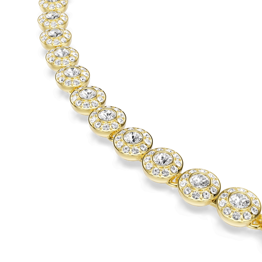 Una Angelic necklace, Round cut, Small, White, Gold-tone plated 5751560