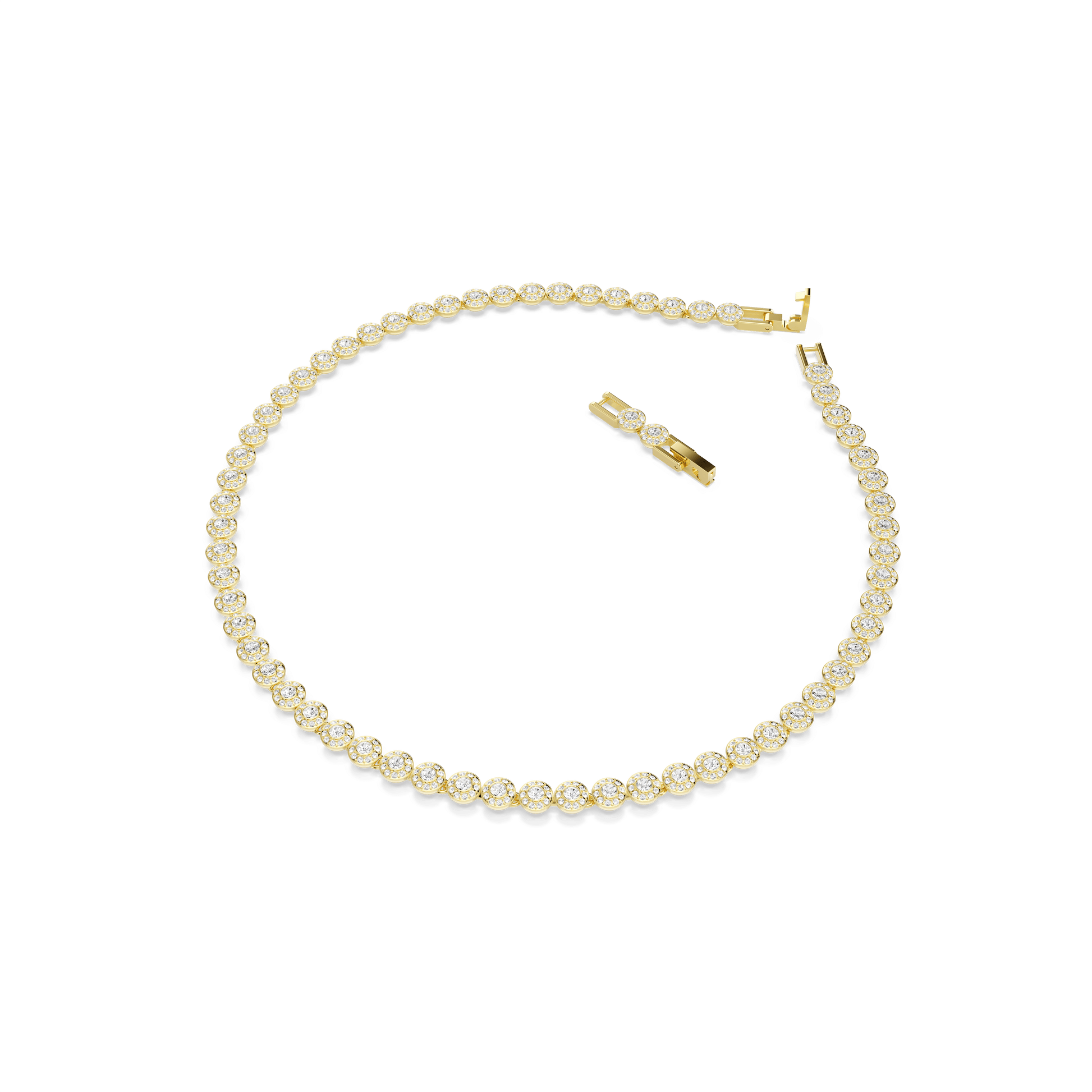 Una Angelic necklace, Round cut, Small, White, Gold-tone plated 5751560