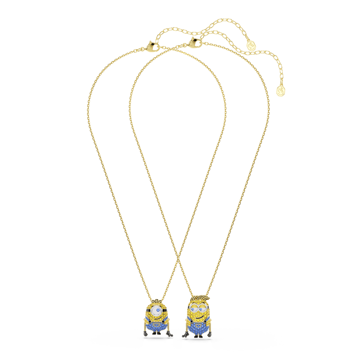 Minions James and Henry set, Pavé, Multicolored, 18K gold finish