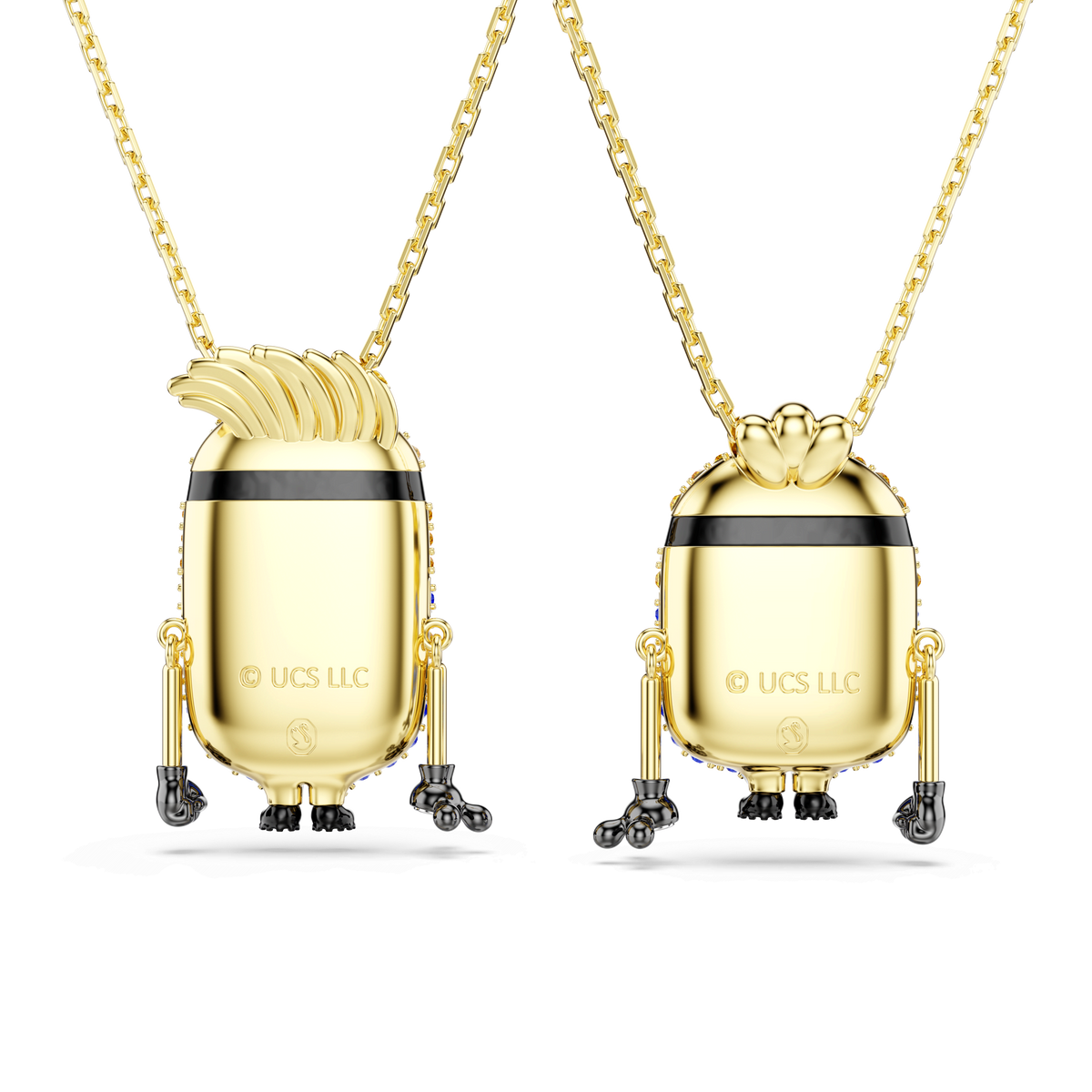 Minions James and Henry set, Pavé, Multicolored, 18K gold finish