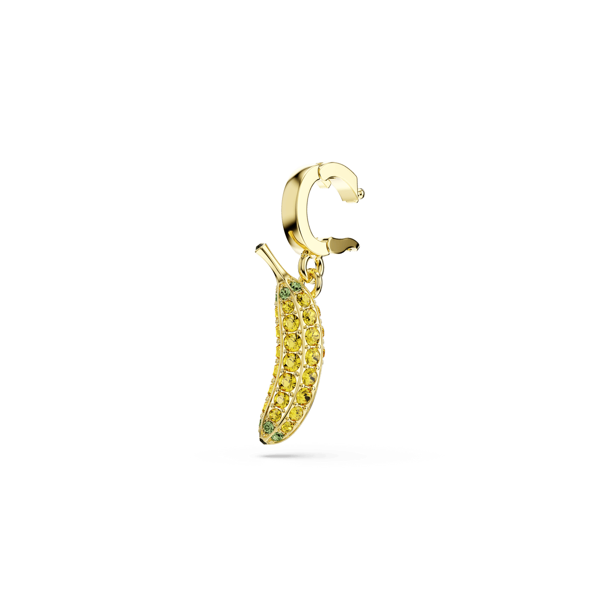 Minions Banana charm, Pavé, Yellow, 18K gold finish