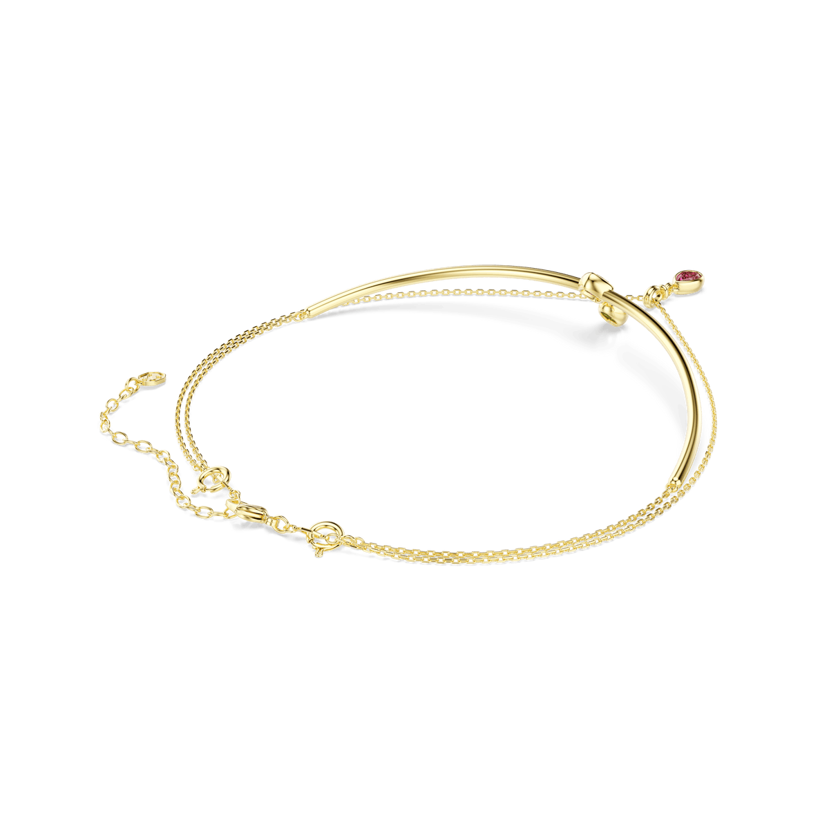 Imber layered necklace, Mixed cuts, Multicolored, 18K gold finish