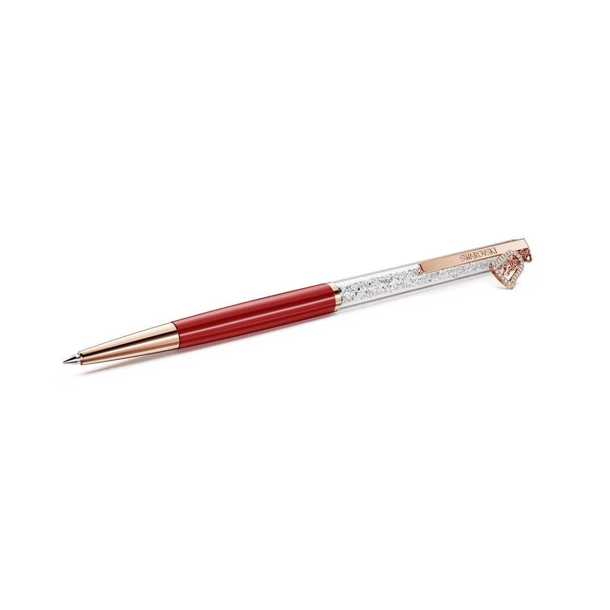 Crystalline ballpoint pen, Bell, Red lacquered, Rose gold-tone plated