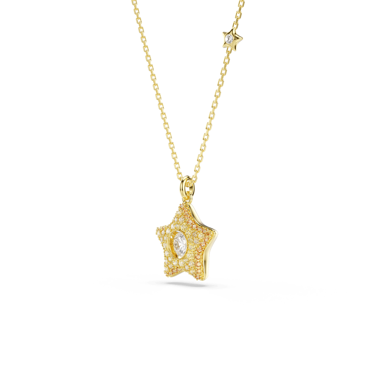 Sublima pendant, Round cut, Star, Multicolored, 18K gold finish