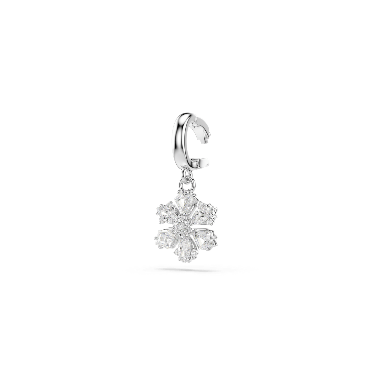 Idyllia charm, Mixed cuts, Snowflake, White, Rhodium plated