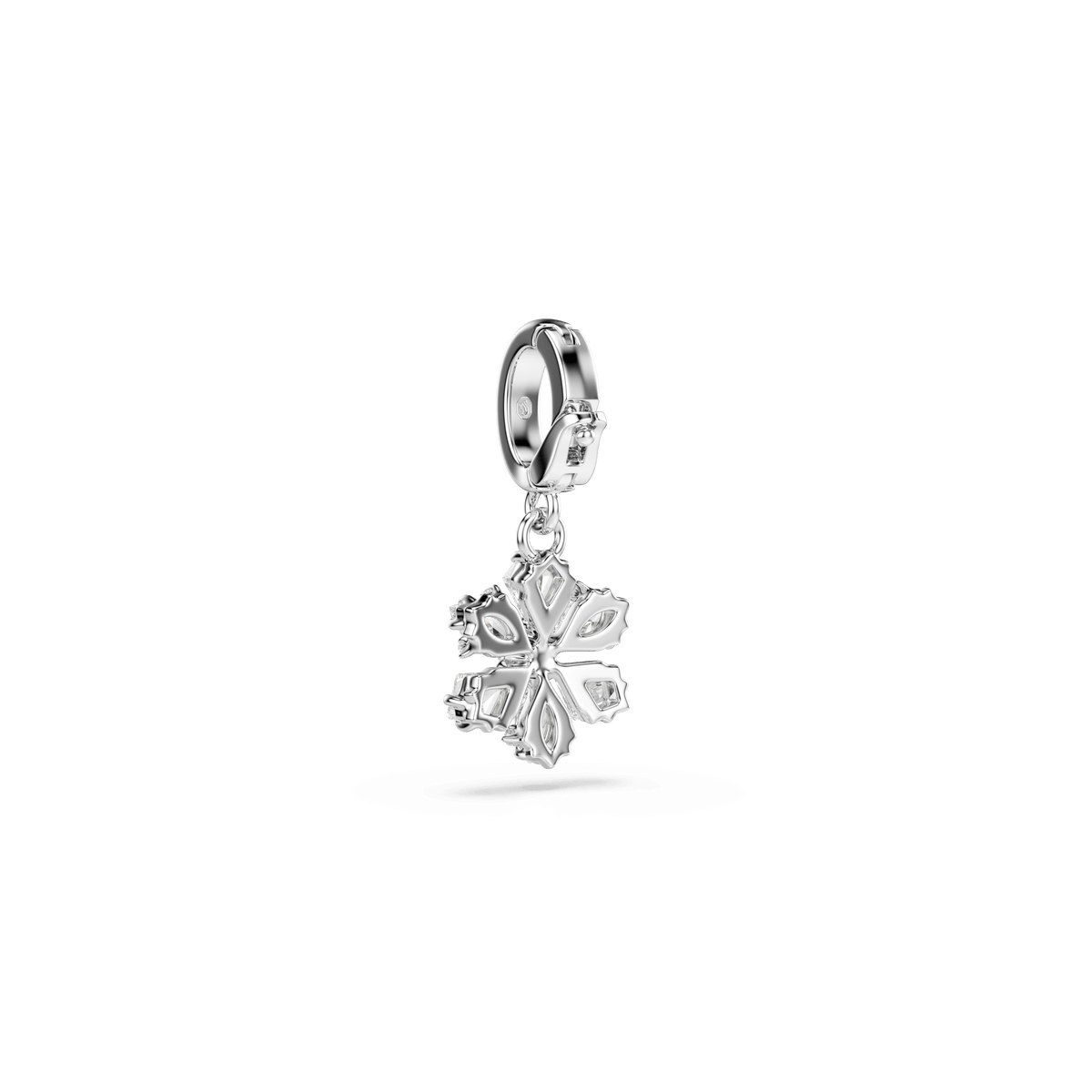 Idyllia charm, Mixed cuts, Snowflake, White, Rhodium plated