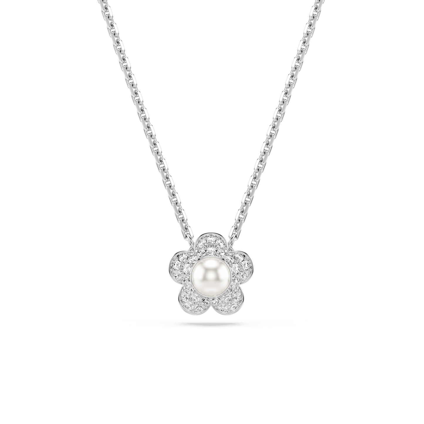Ariana Grande x Swarovski pendant, Round cut, Flower, White, Rhodium plated 5755817