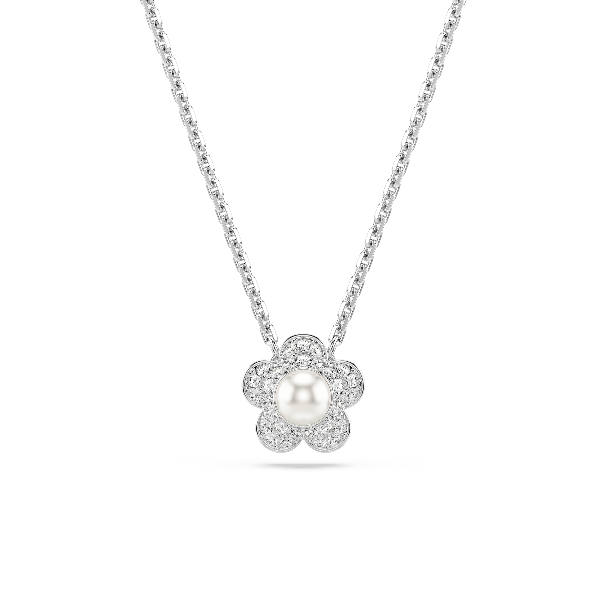 Ariana Grande x Swarovski pendant, Round cut, Flower, White, Rhodium plated 5755817