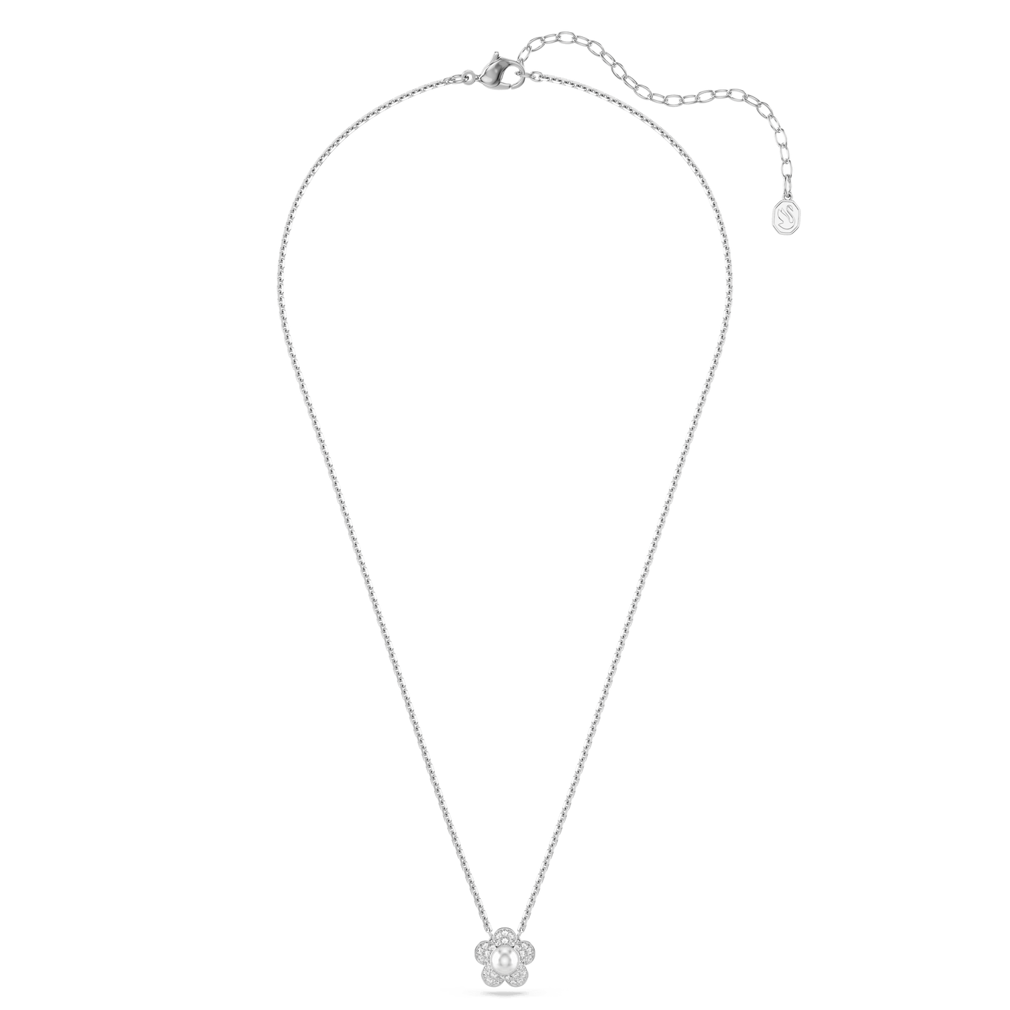 Ariana Grande x Swarovski pendant, Round cut, Flower, White, Rhodium plated 5755817