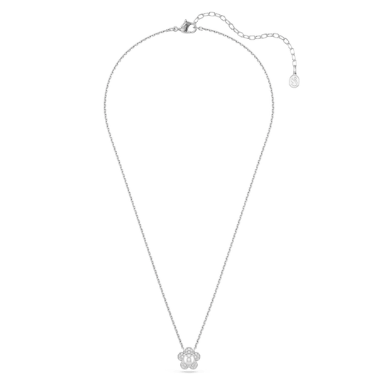 Ariana Grande x Swarovski pendant, Round cut, Flower, White, Rhodium plated 5755817