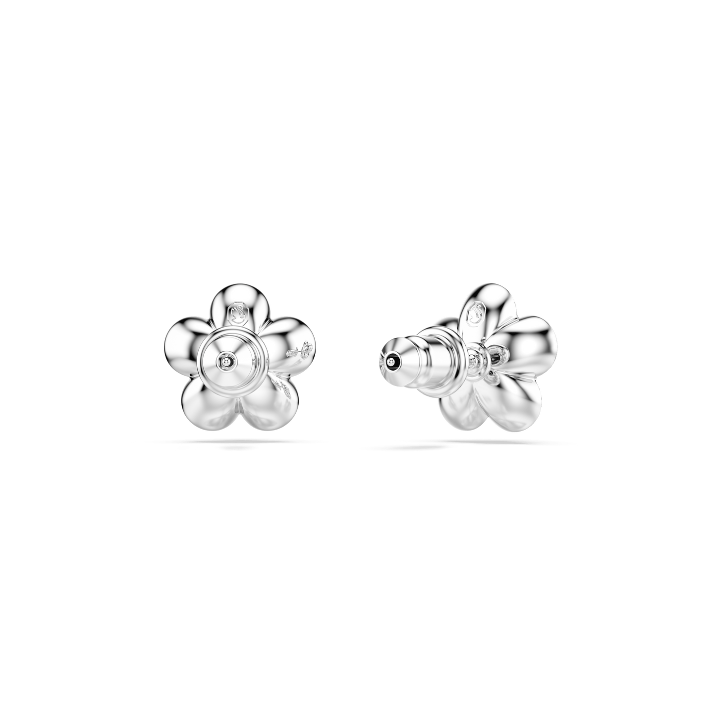 Ariana Grande x Swarovski stud earrings, Round cut, Flower, White, Rhodium plated 5756098