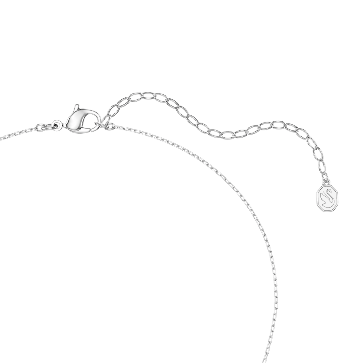 Vienna pendant, Mixed cuts, Feather, White, Rhodium plated