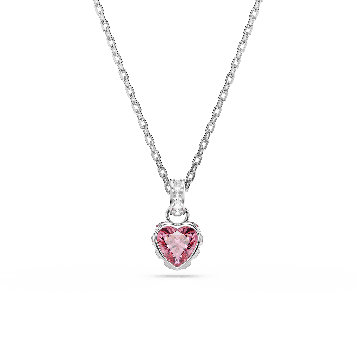 Chroma pendant, Mixed cuts, Pink, Rhodium plated