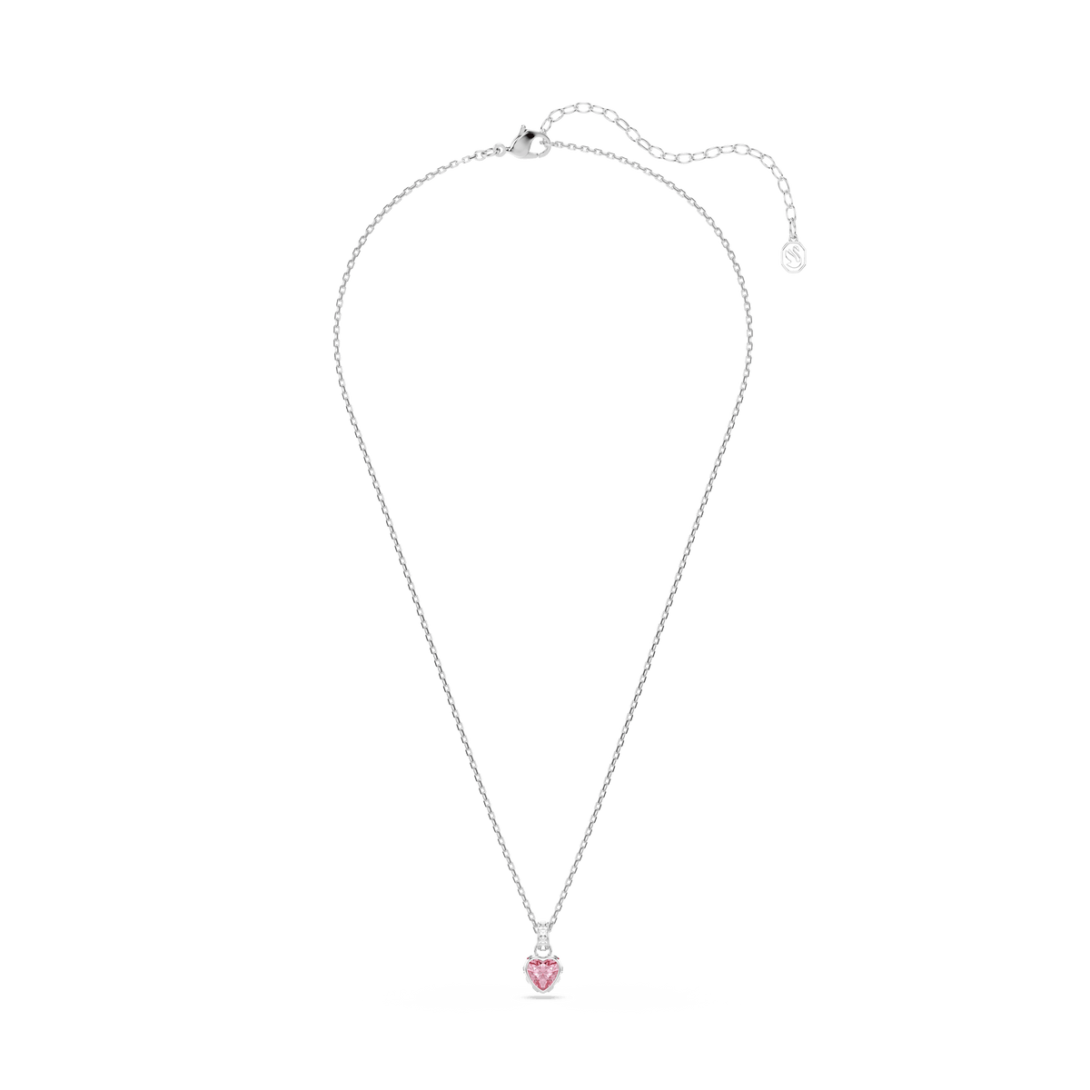 Chroma pendant, Mixed cuts, Pink, Rhodium plated