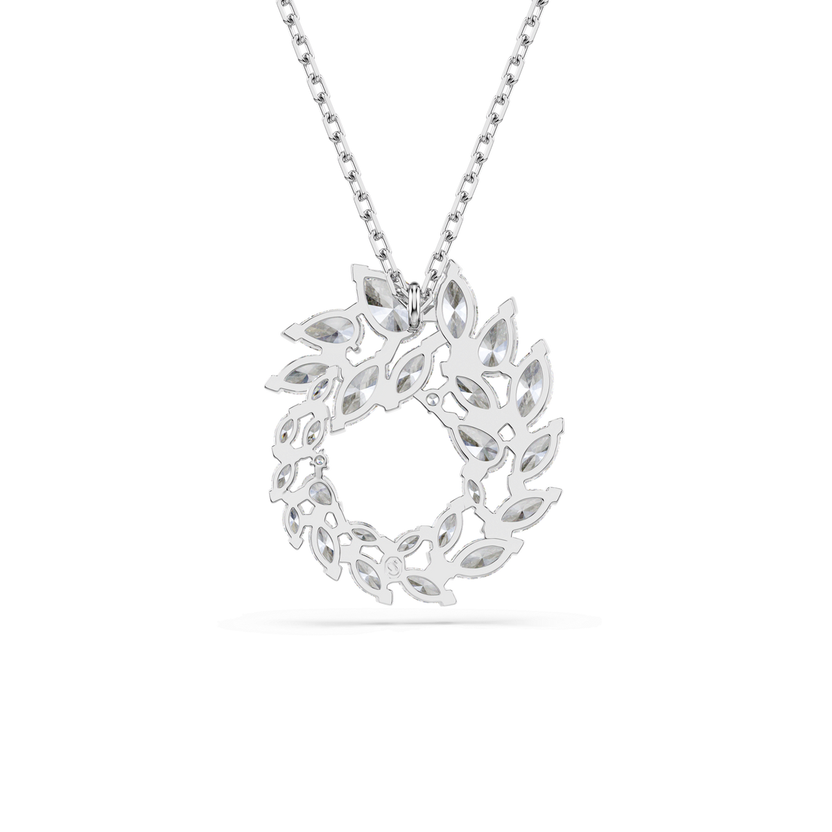 Mesmera pendant, Marquise cut, White, Rhodium plated