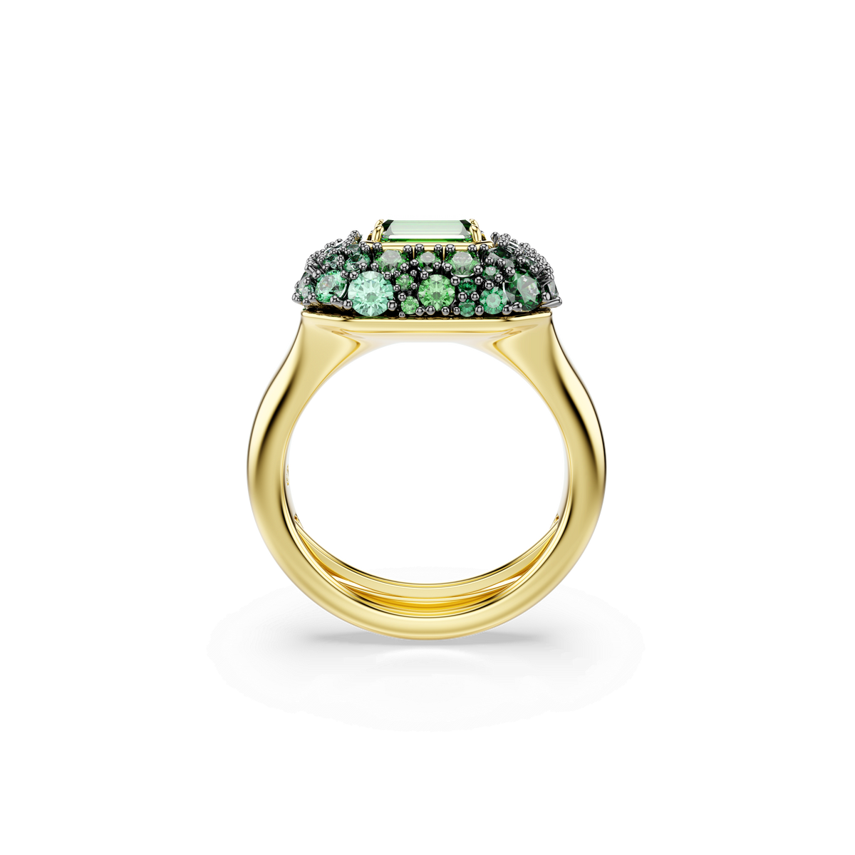 Sublima cocktail ring, Octagon cut, Green, 18K gold finish