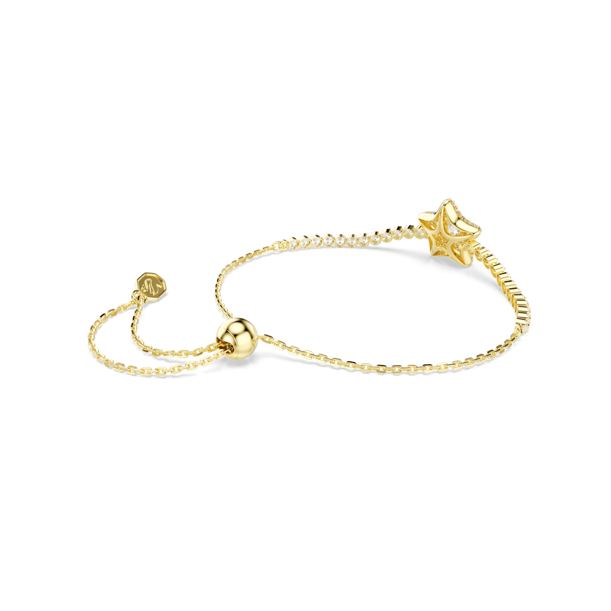 Sublima bracelet, Round cut, Star, Multicolored, 18K gold finish
