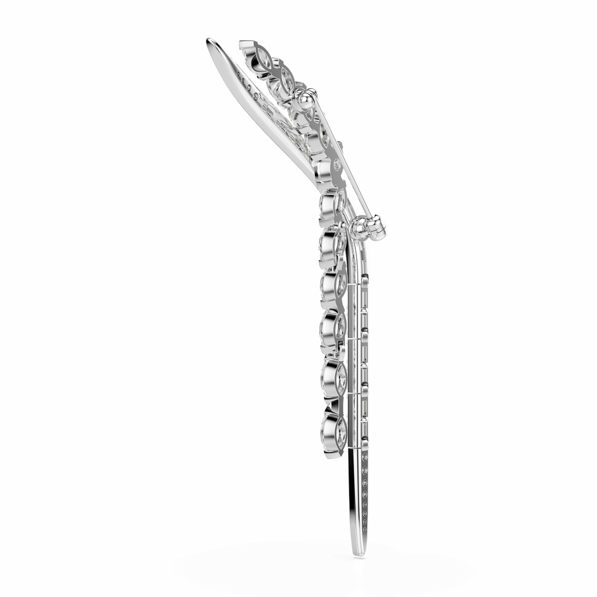 Mesmera brooch, Mixed cuts, White, Rhodium plated