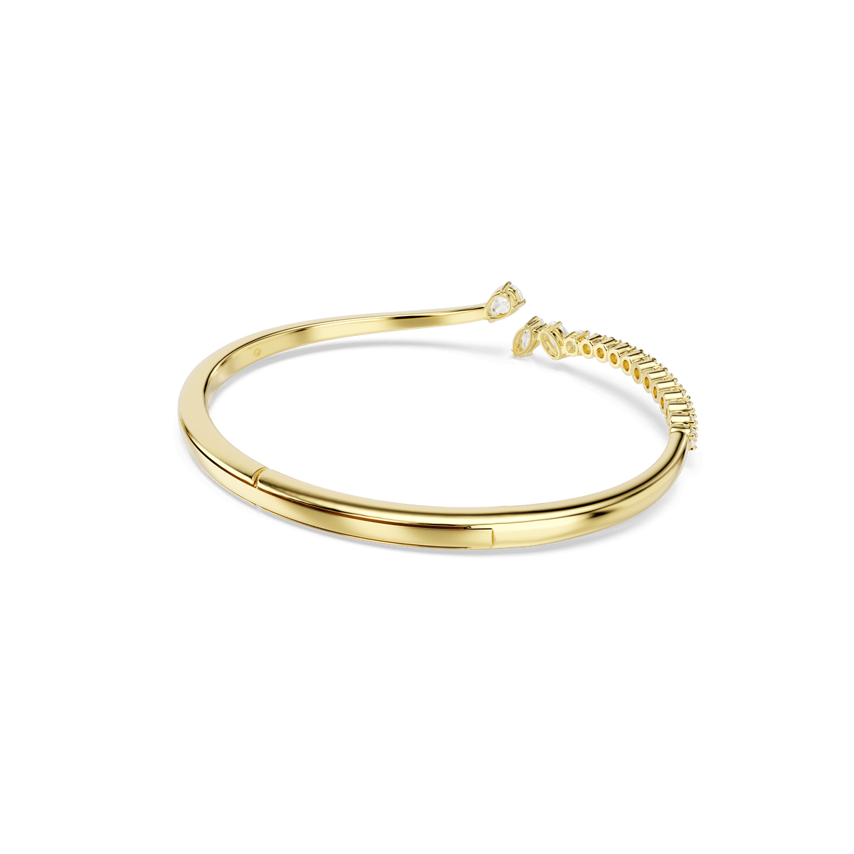 Mesmera bangle, Mixed cuts, White, 18K gold finish