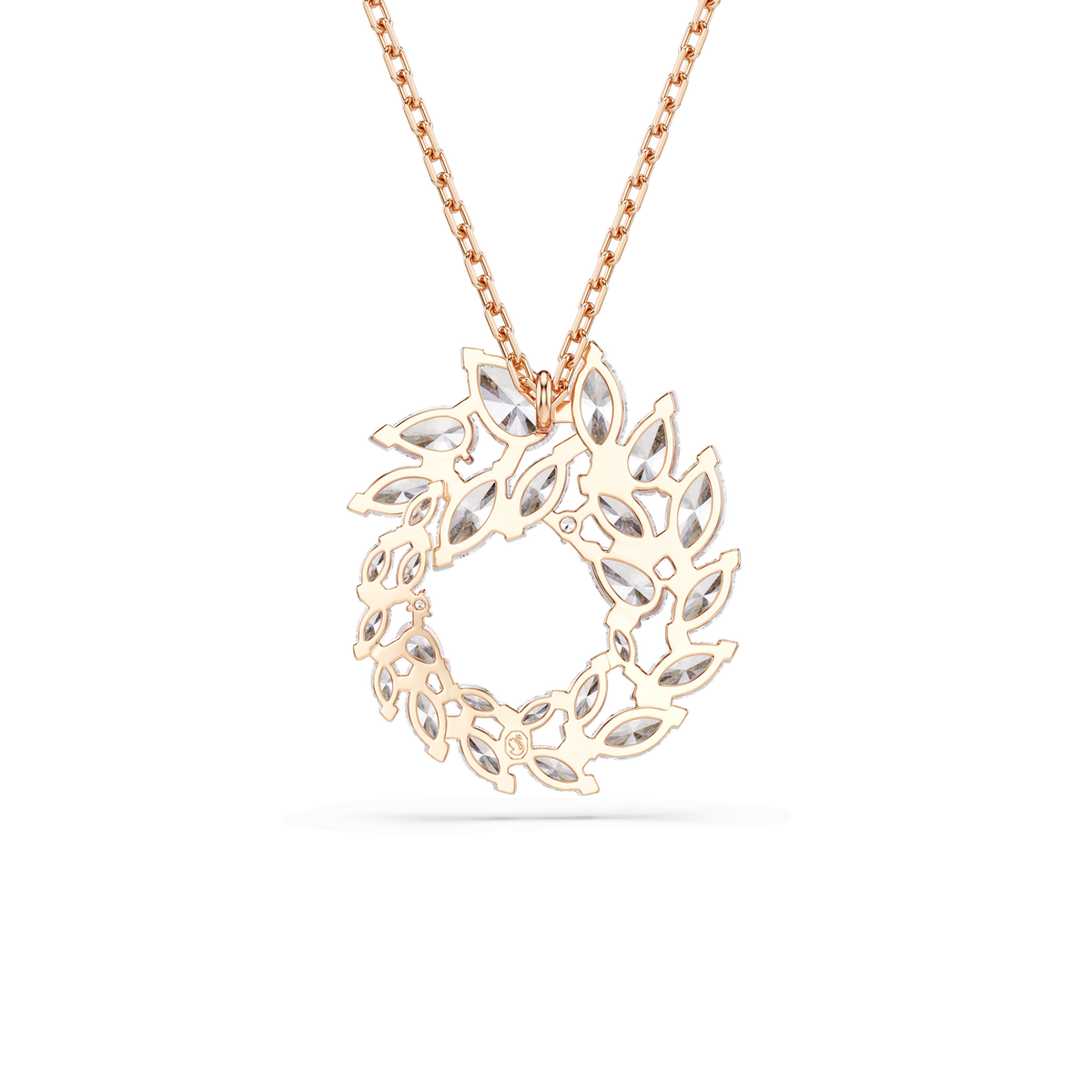 Mesmera pendant, Marquise cut, White, 18K rose gold finish