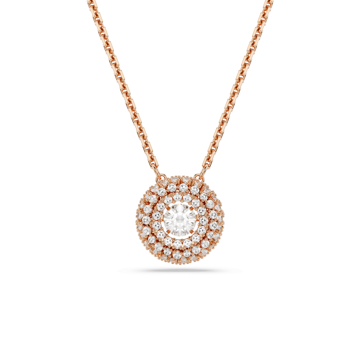 Sublima pendant, Round cut, White, 18K rose gold finish