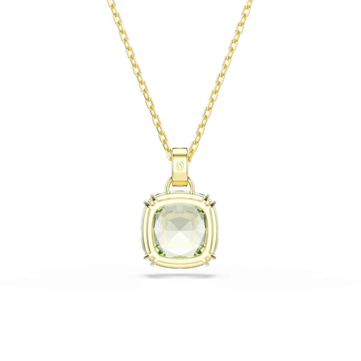 Millenia pendant, Cushion cut, Green, 18K gold finish
