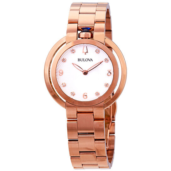 Rubaiyat Diamond White Textured Dial Ladies Watch 97P130