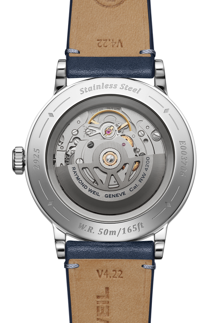 Millesime Men's Automatic Blue Sector Dial Blue Leather Strap Watch, 39.5mm 2925-STC-50001