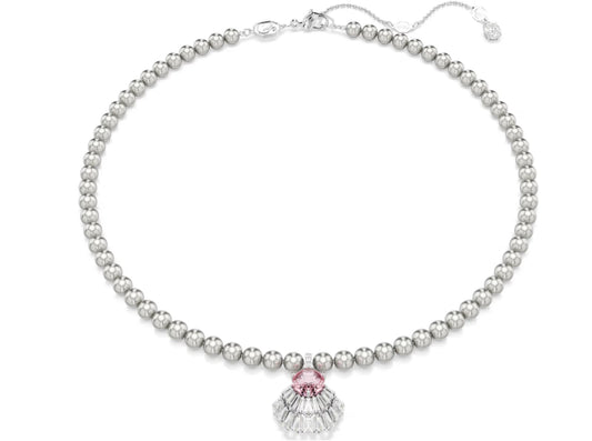 Idyllia pendant Mixed cuts, Crystal pearls, Shell, Pink, Rhodium plated