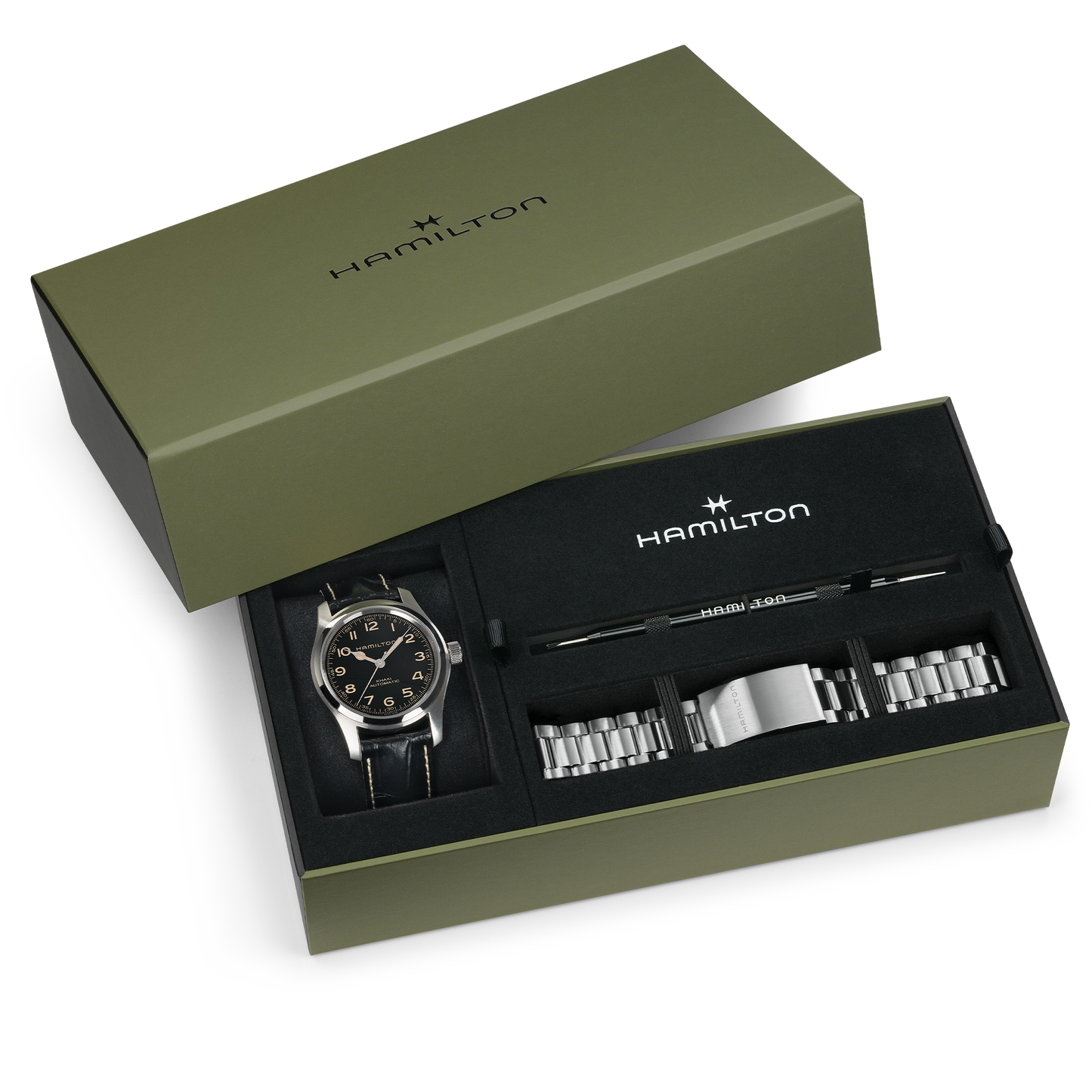 Hamilton Khaki Field Murph Auto 42mm Bracelet Bundle H70605732