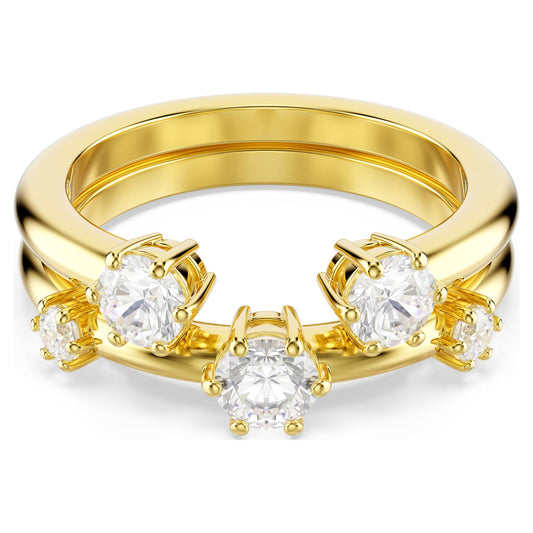 Constella ring Set (2), Round cut, White, 18K gold finish