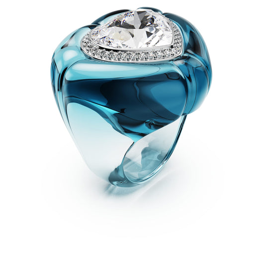 Dulcis cocktail ring Heart cut, Pavé, Heart, Blue and Pink