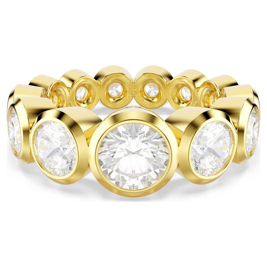 Imber ring Mixed round cuts, White, 18K gold finish
