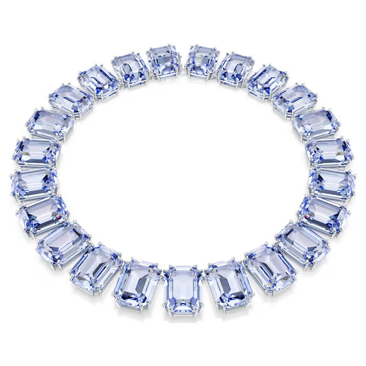 Millenia Necklace, Oversized Crystals, Octagon Cut, Rhodium & Gold-tone Plated