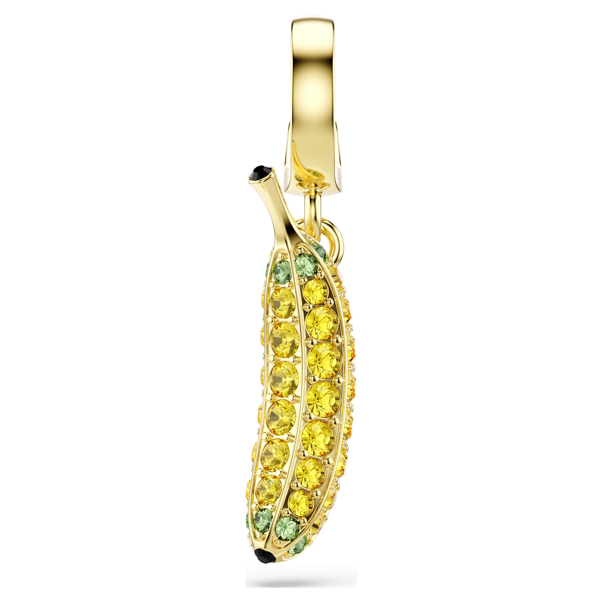 Minions Banana charm, Pavé, Yellow, Gold-tone plated 5753017