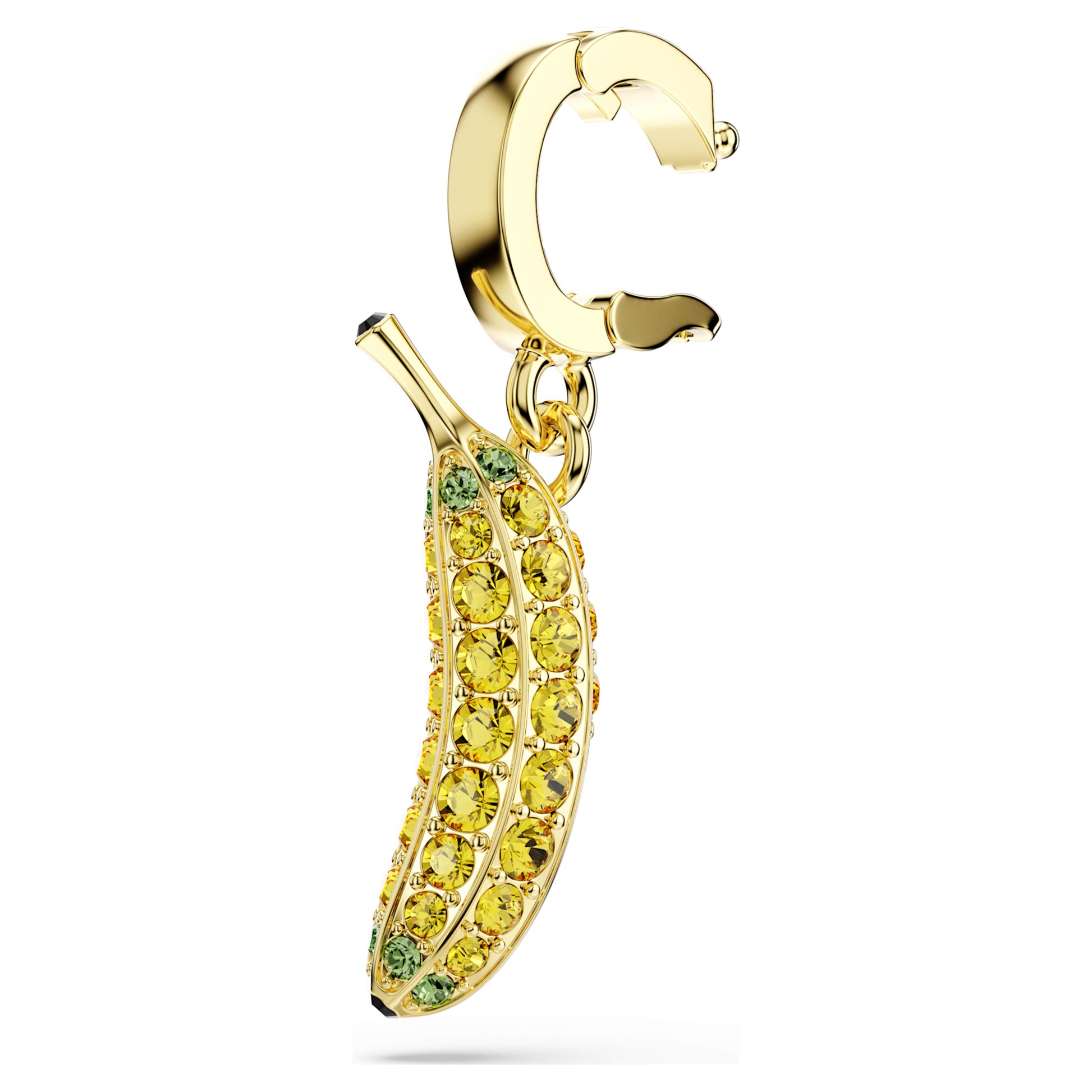 Minions Banana charm, Pavé, Yellow, Gold-tone plated 5753017