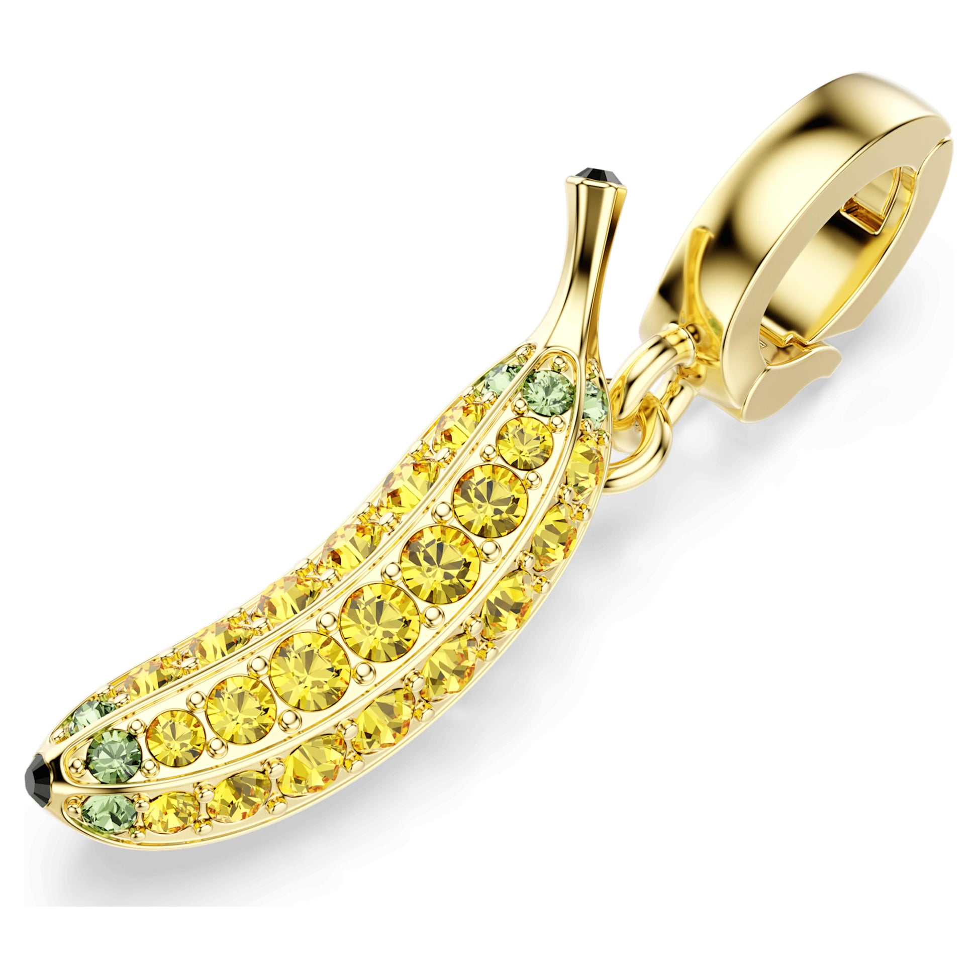 Minions Banana charm, Pavé, Yellow, Gold-tone plated 5753017