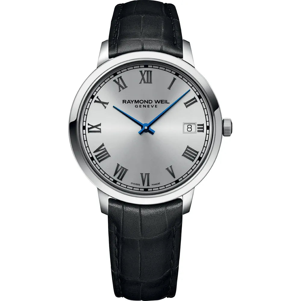 raymond-weil-toccata-mens-quartz-silver-dial-leather-strap-watch-42mm-5585-stc-00659