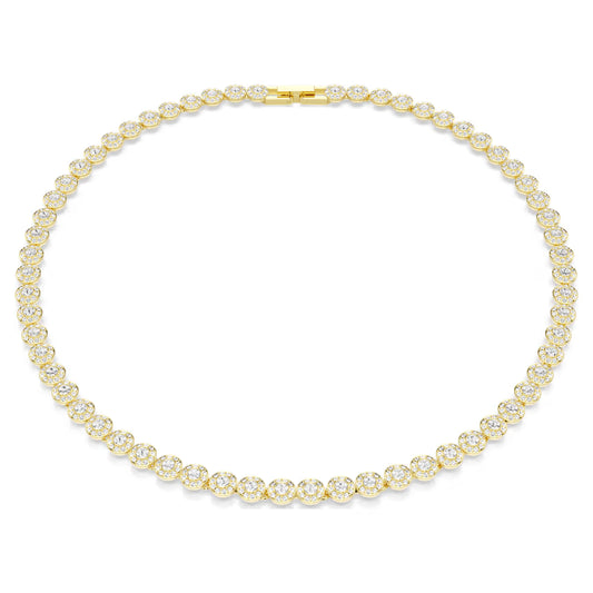 Una Angelic necklace, Round cut, Small, White, Gold-tone plated 5751560