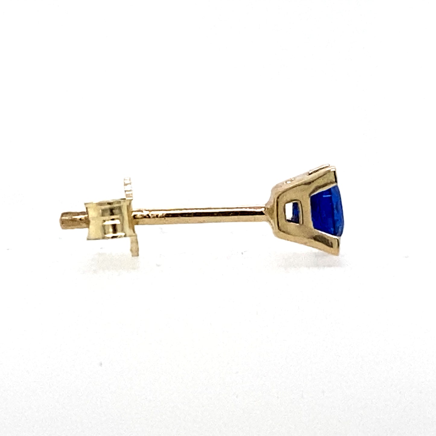 Sapphire Color CZ and gold earrings