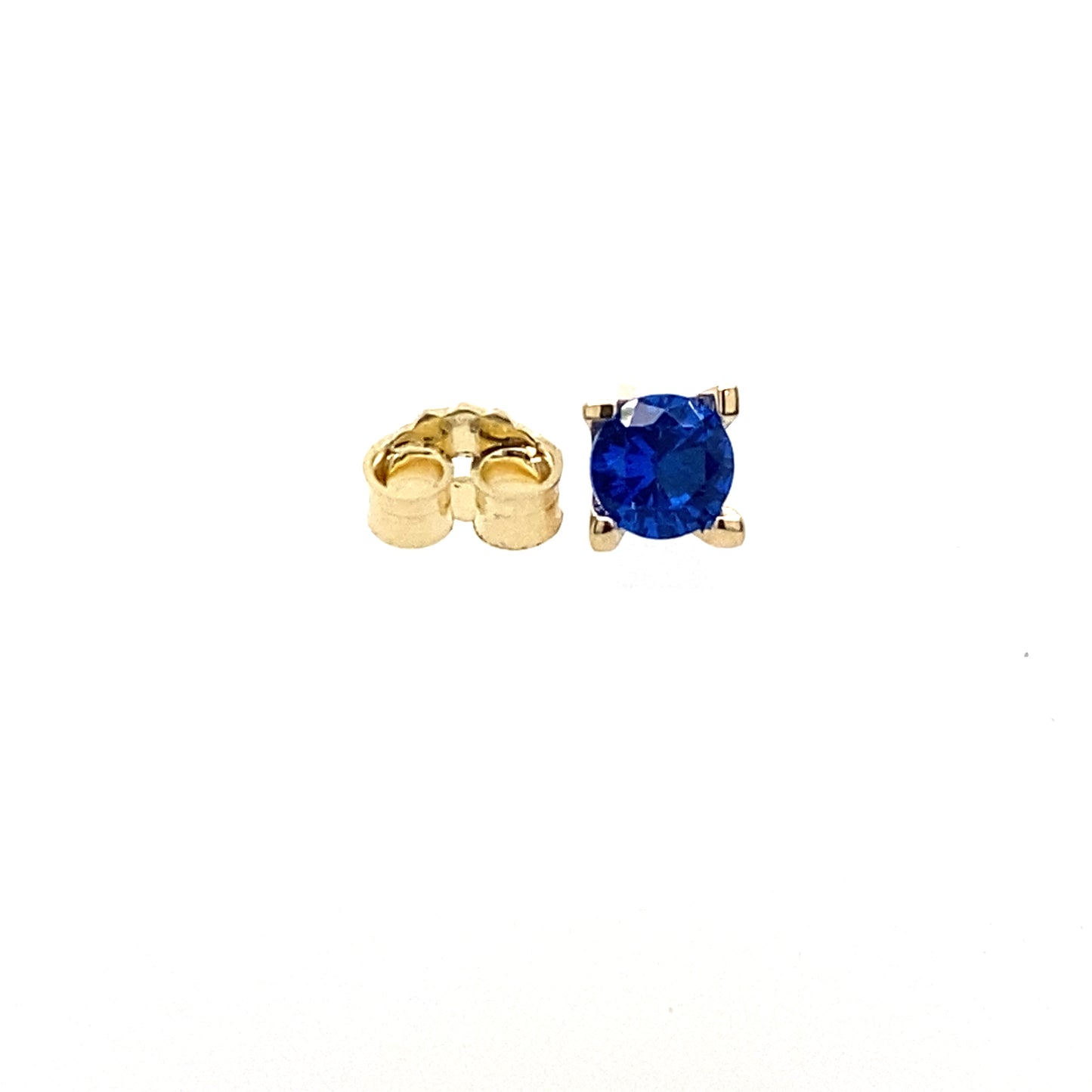 Sapphire Color CZ and gold earrings