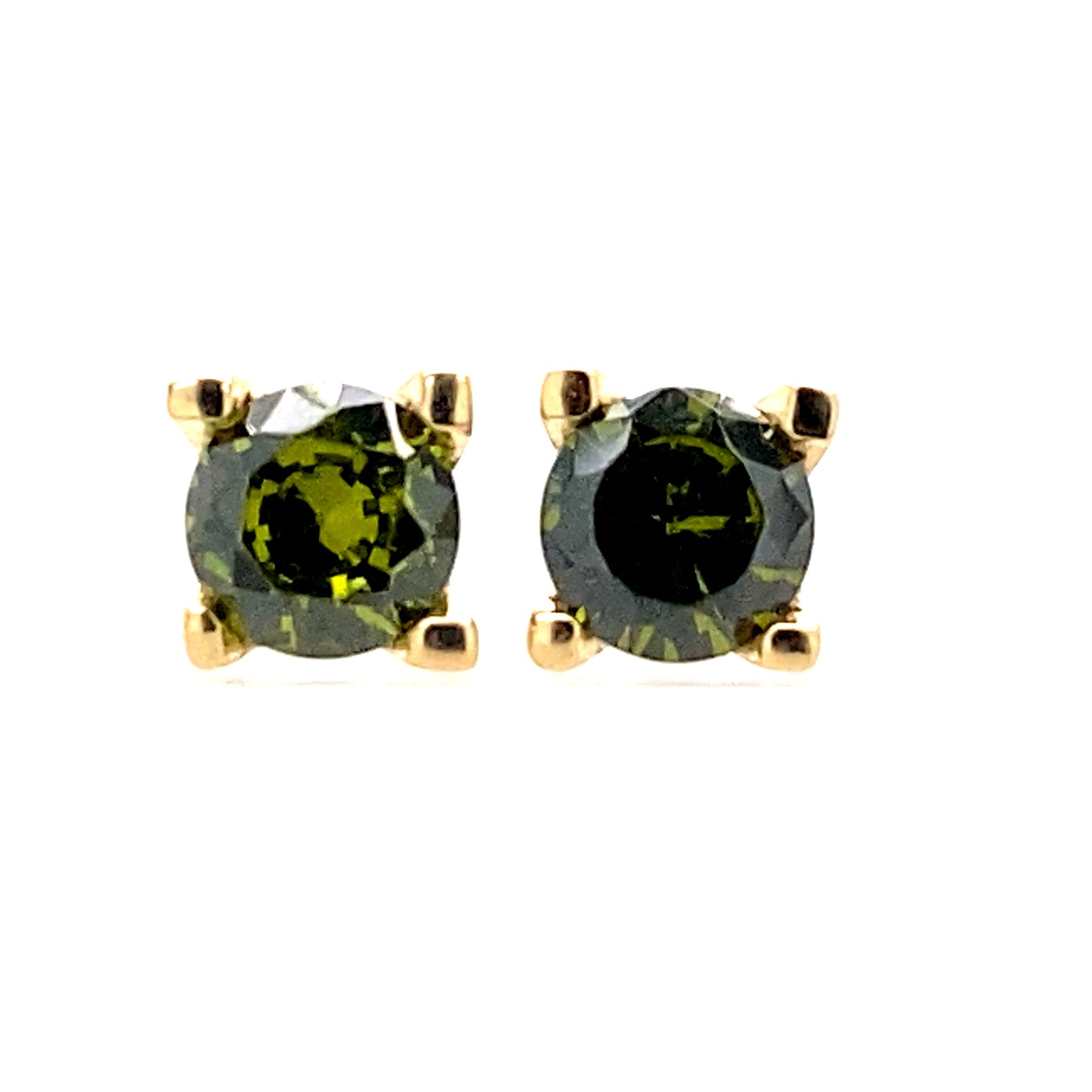 Light Green CZ 14 Karat earrings