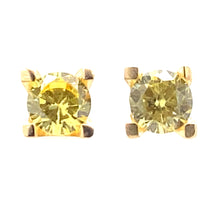 Load image into Gallery viewer, Yellow Color CZ and gold earrings
