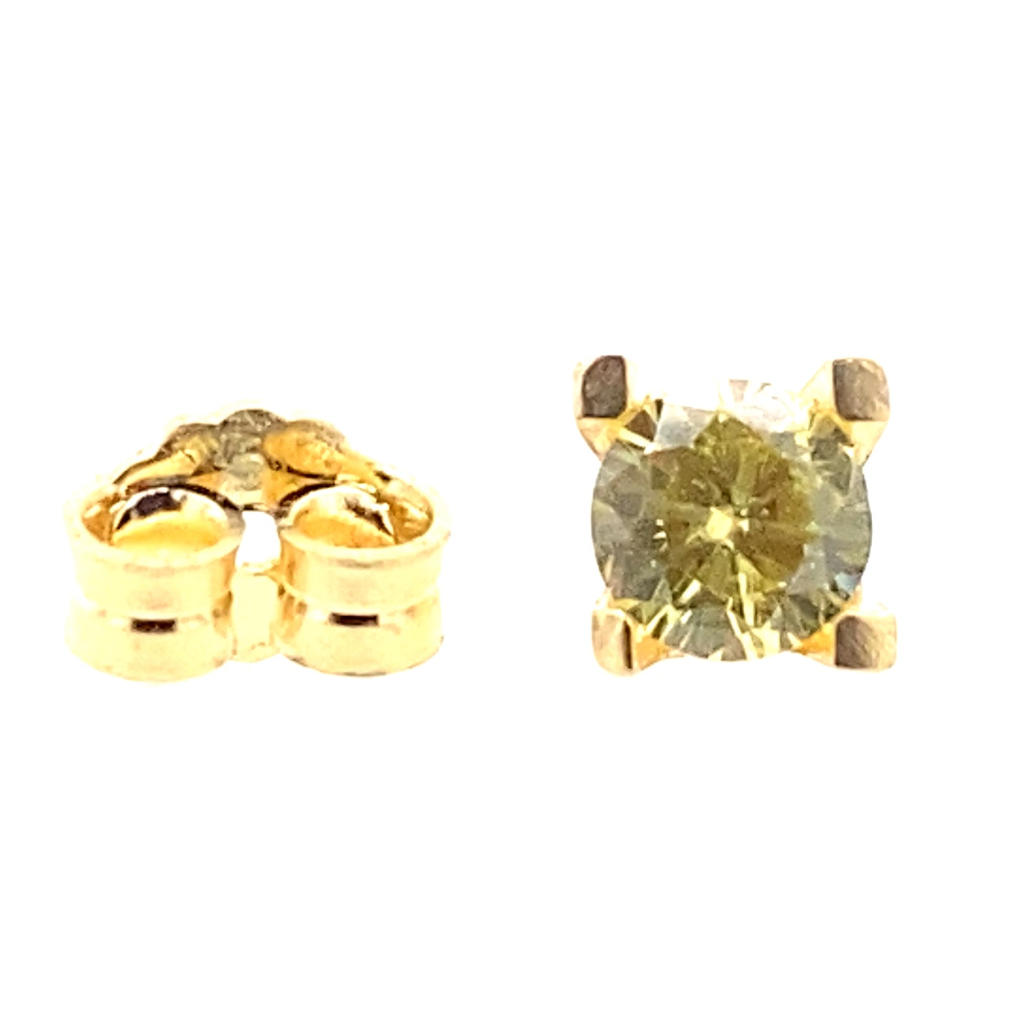 Yellow Color CZ and gold earrings