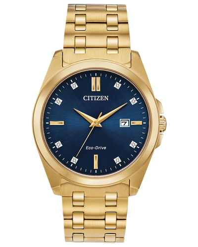 Citizen watch 41mm blue dial gold tone stainless steel bracelet  model BM7103-51L