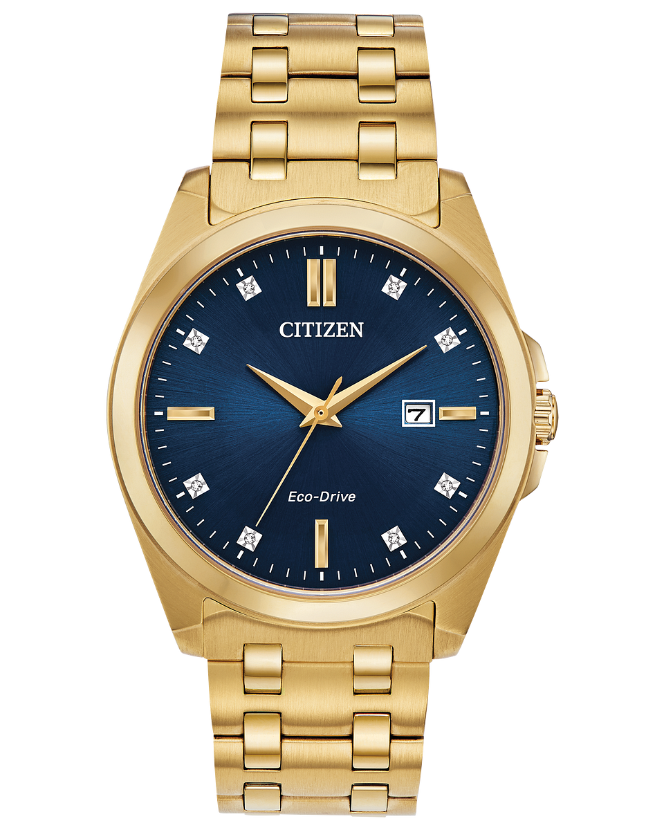 Citizen watch 41mm blue dial gold tone stainless steel bracelet  model BM7103-51L