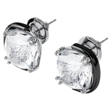 Harmonia earrings, Cushion cut crystals, White, Mixed metal finish