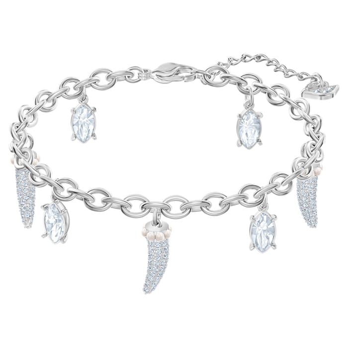 SWAROVSKI Crystal Authentic Polar Bestiary Rhodium Plated Bracelet, Multi-Colored, Medium - Lovely Sparkling Fashion Jewelry 5501007